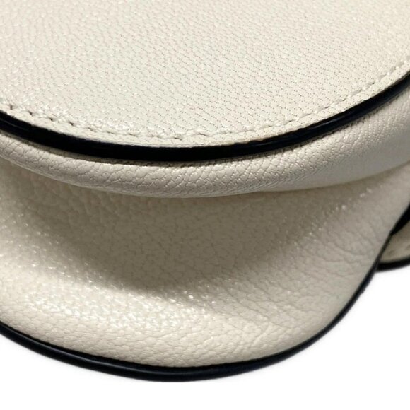 Auth DIOR/ChristianDior Saddle Microbag - White Leather Handbag - Picture 3 of 14